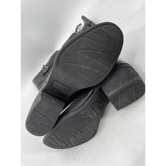 Born Fannar Black Leather Knee High Side Zip Block Heel Riding Boots Size 7M - Picture 4 of 5